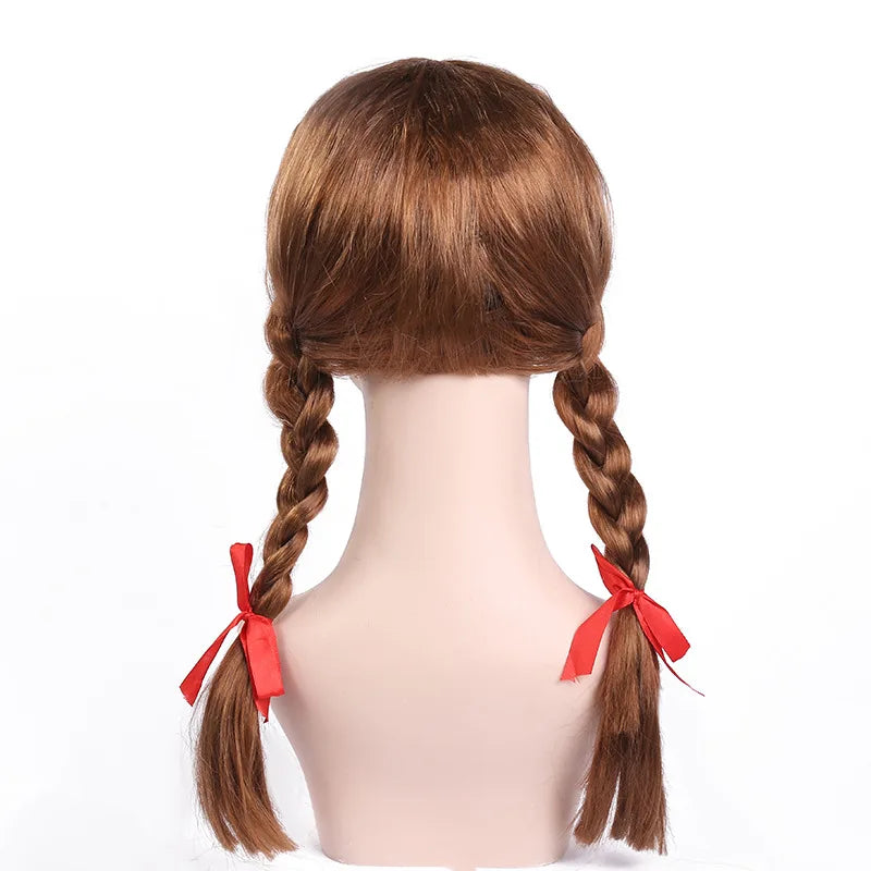 Anime Conjing Doll Annabelle Dresses Cosplay Costumes Wig Suit Halloween Carnival Party Dress Up Female Child Adult Uniform Suit