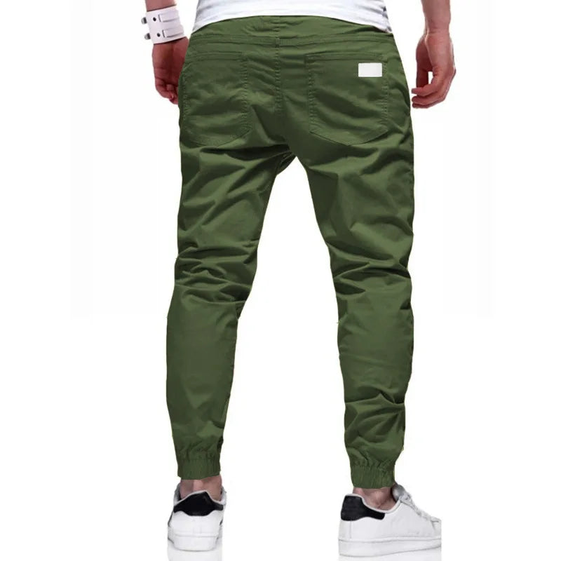 Y2K Autumn New Men Solid Color Long Cargo Pants Sweatpants Mens High Quality Casual Joggers White Sports Pants Designer Clothes