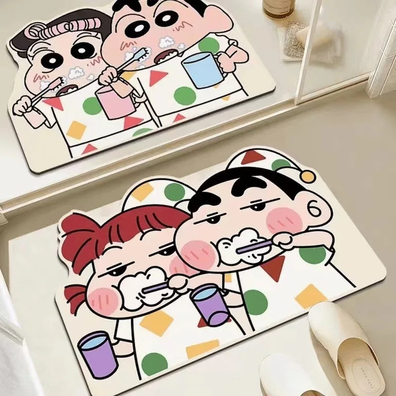 Alfombrilla de ducha de secado rápido, ideal como regalo para el hogar o como accesorio de decoración de anime.