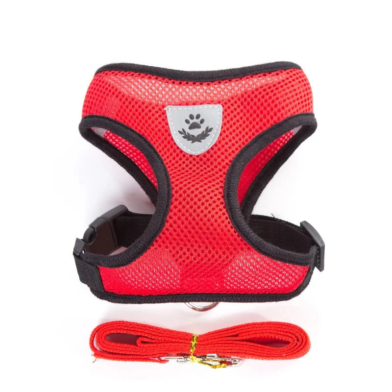 Arnés y correa de malla transpirable de nailon para perros y gatos, chaleco, arnés para perros pequeños, gatitos y gatos, accesorios para mascotas.