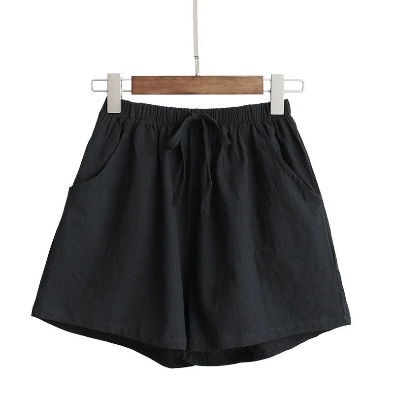 Pantalones cortos de verano para mujer, informales, de cintura alta, para adolescentes y niñas, transpirables, para correr y playa