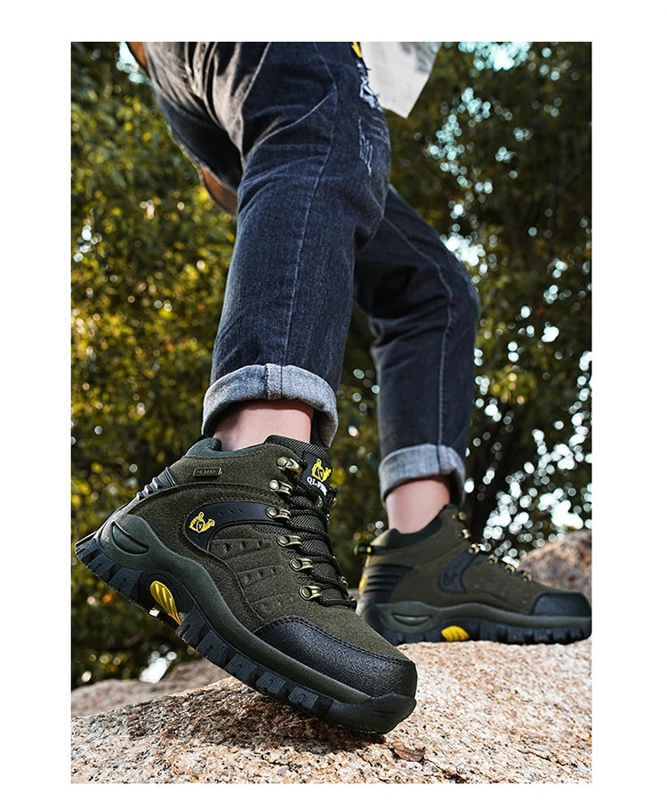 Botines clásicos de moda para hombre, resistentes al desgaste, de ante de vaca, cómodos, para caminar, tácticos
