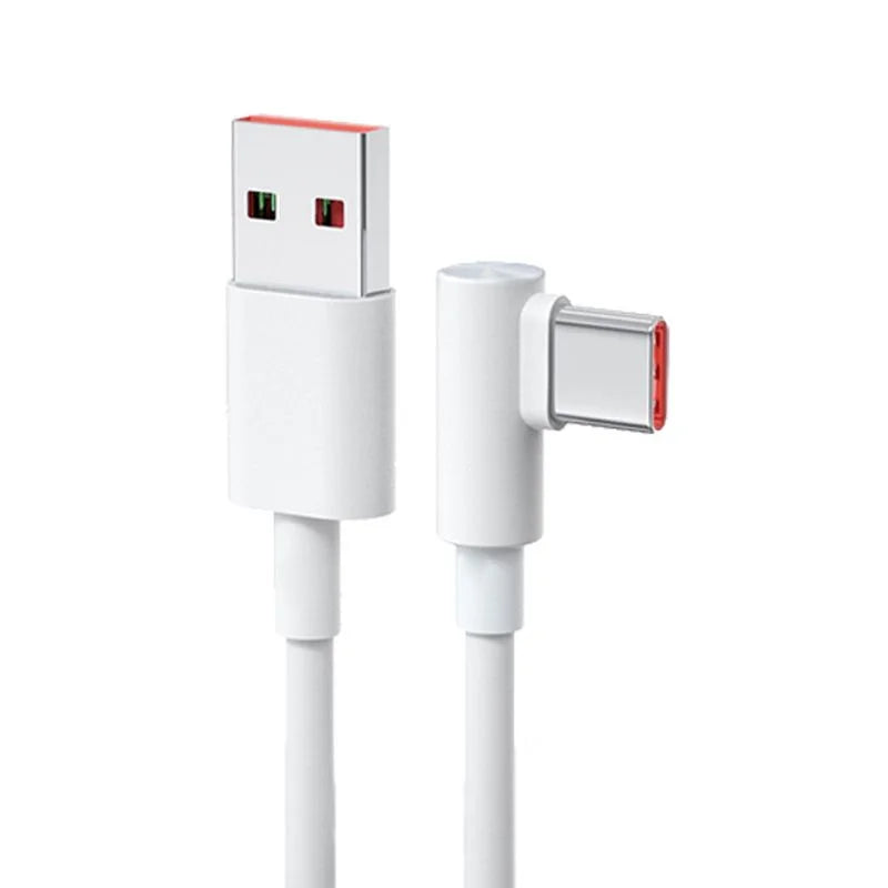 Cargador USB superrápido original Xiaomi de 120 W y 6 A para Mi 12, 11, POCO X5, X4 Pro, Redmi Note 8, 9, 10 y 11, cable de carga tipo C de 90 grados.