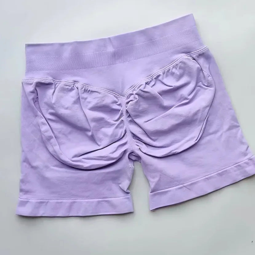 Pantalones cortos deportivos de impacto para mujer, cintura baja acanalada, sin costuras, ajustados, para entrenamiento, gimnasio, pantalones cortos elásticos para correr con cintura alta