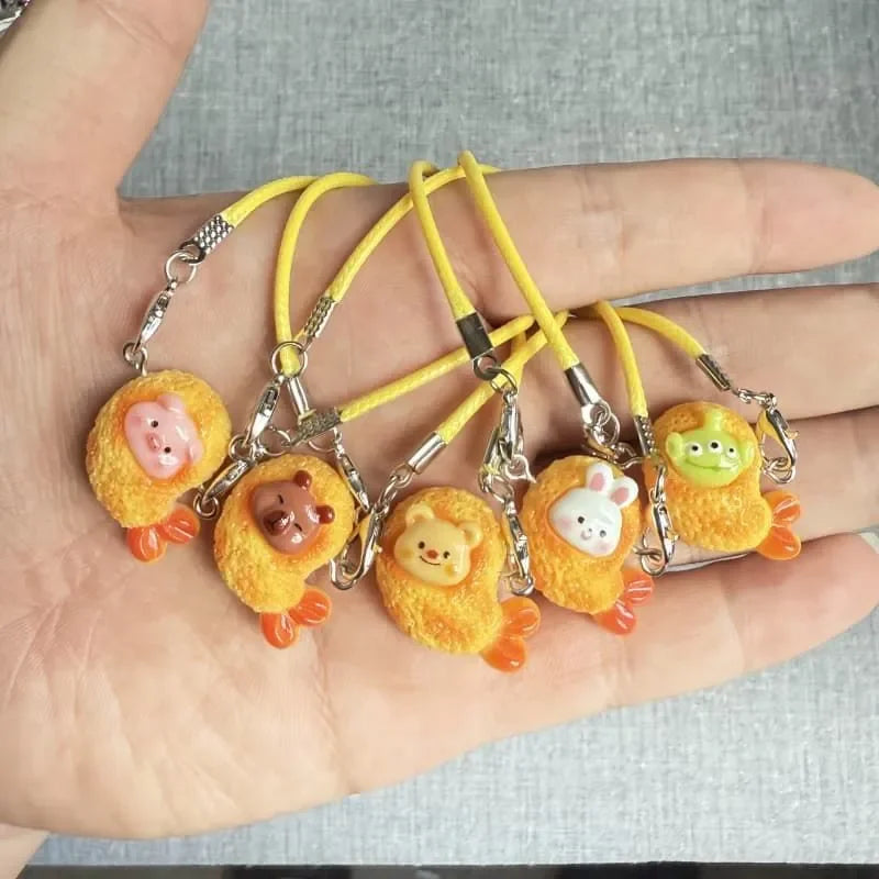 Nuevos accesorios de decoración para muñecas, adecuados para muñecas Labubu de 10 a 17 cm, lindo colgante de camarón, regalo para niños.