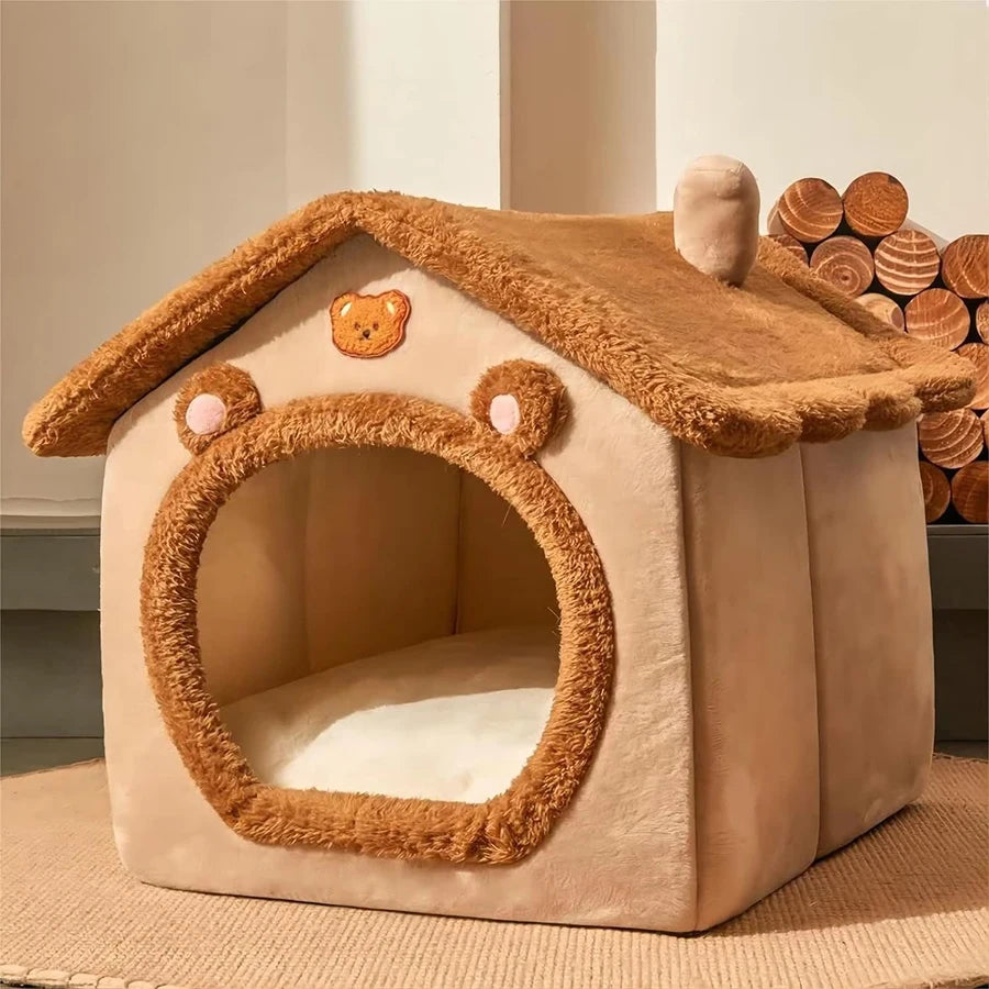 Caseta plegable para mascotas, extraíble y lavable, para esconderse, para cachorros, sofá, cama para perros pequeños y gatos medianos.