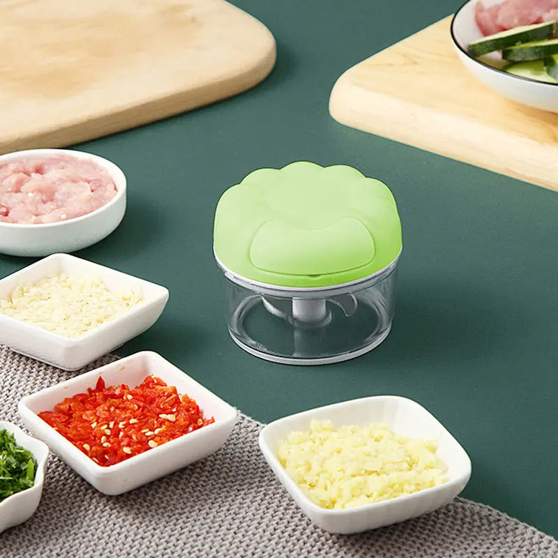 Mini batidoras de alimentos multifunción, picadora de ajo, cortadora de verduras, picadora de carne, prensa de ajo manual para cocina doméstica.