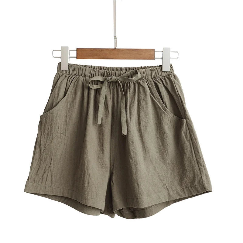 Pantalones cortos de verano para mujer, informales, de cintura alta, para adolescentes y niñas, transpirables, para correr y playa