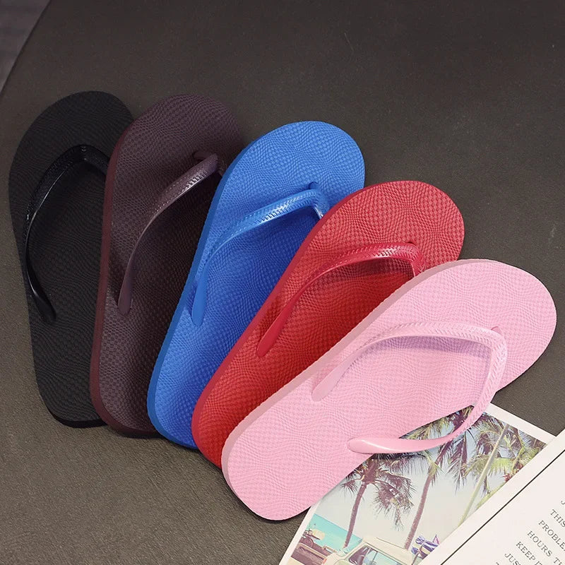 Sandalias de playa de verano para mujer, de moda, antideslizantes, con tiras, de PVC, de color puro, para uso en exteriores, estilo sencillo.