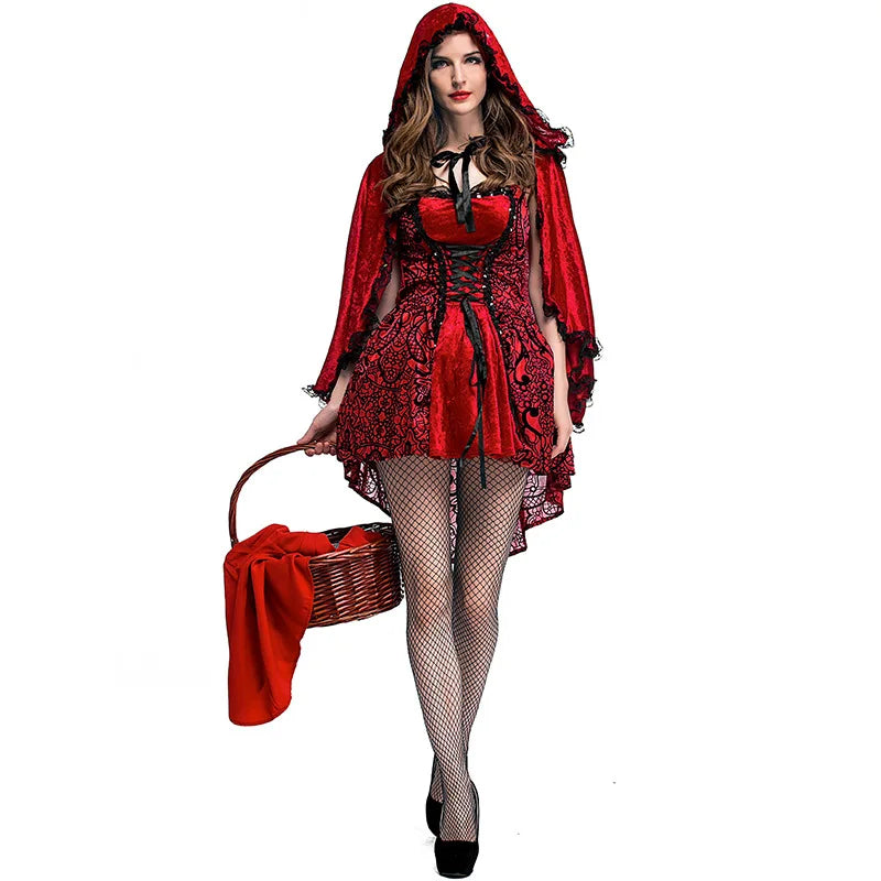 Halloween costume Goth little Red Riding Hood club queen costume cosplay costume stage dress