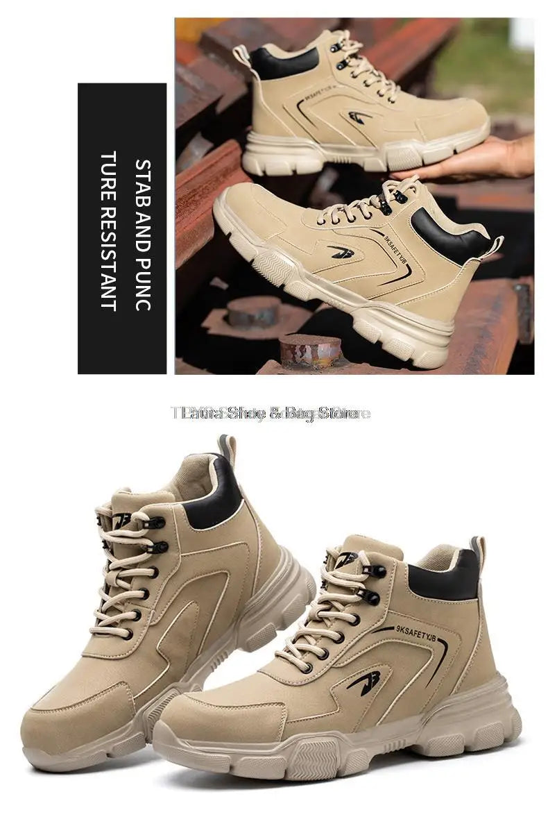 Botas de seguridad protectoras, zapatos de seguridad laboral, botas de seguridad de invierno para hombre, zapatos de trabajo antiperforación, botas de trabajo con punta de acero, indestructibles.