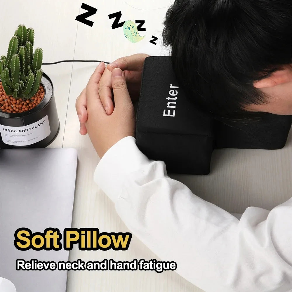 Gran botón USB Enter para ratón, antiestrés, descompresión, para cualquier ventilación, almohada de escritorio para programadores y trabajadores.