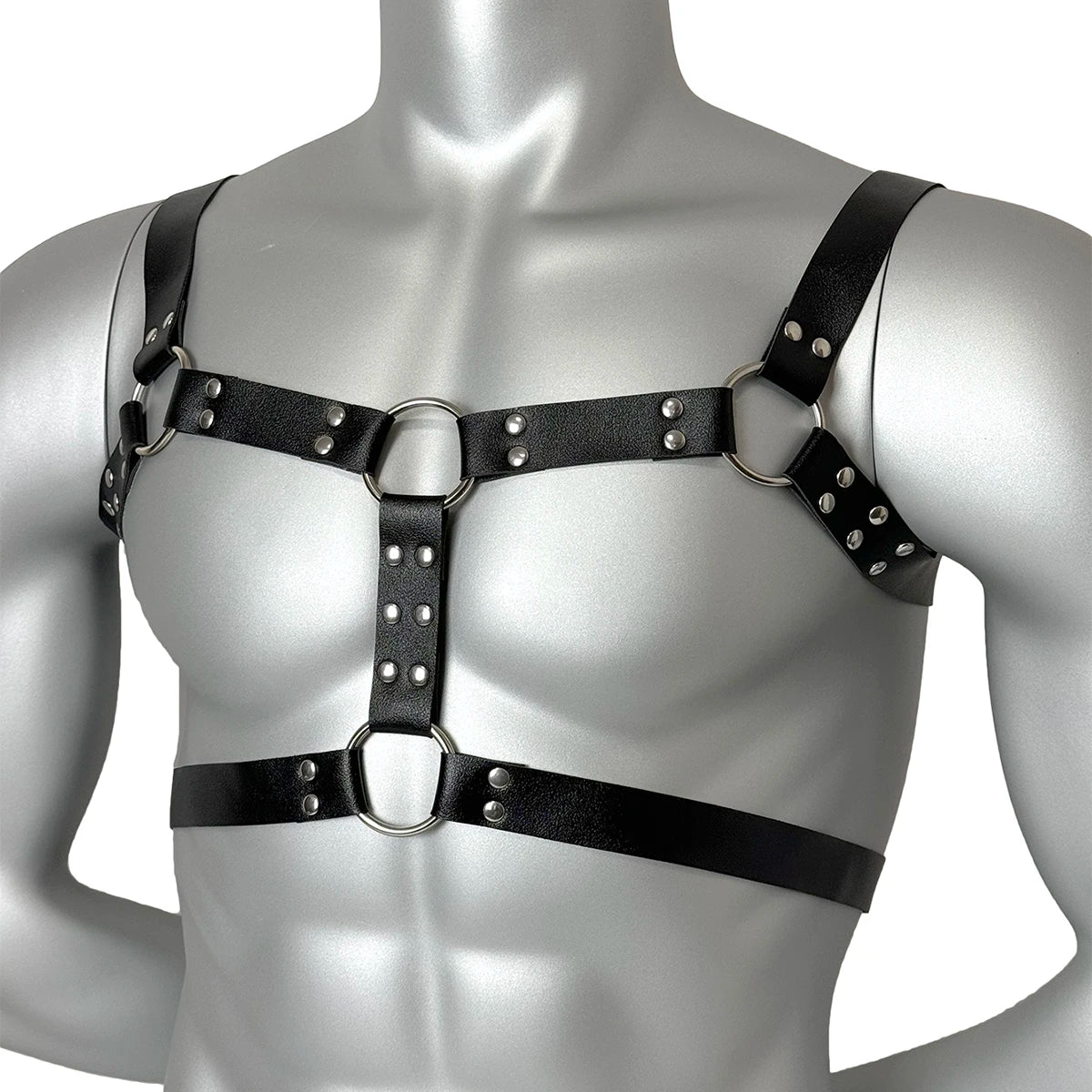Ropa fetichista para hombres, cinturón de pecho de cuero sintético, arnés ajustable, BDSM, gótico, punk, accesorios eróticos, lencería bondage.