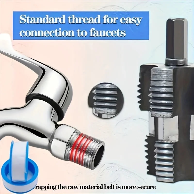 Herramienta para roscar tuberías para fontaneros y tuberías PPR y PPE, una herramienta cómoda y práctica para instalar grifos y conectar tuberías.