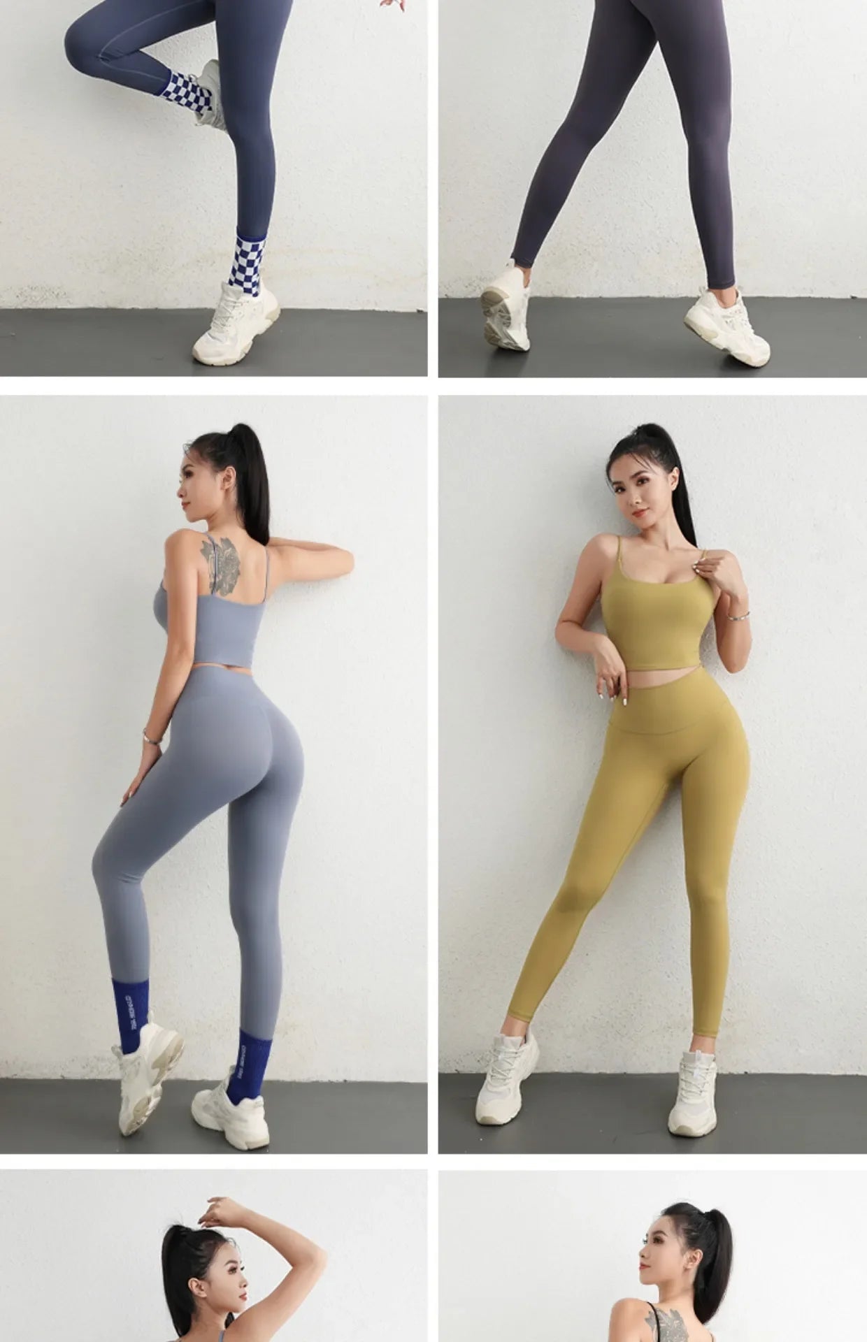 Women Yoga Suit Adjustable Sling Strap Sports Bra U Cut Scrunch Butt Workout Leggings Butt Lifting Excluding pants