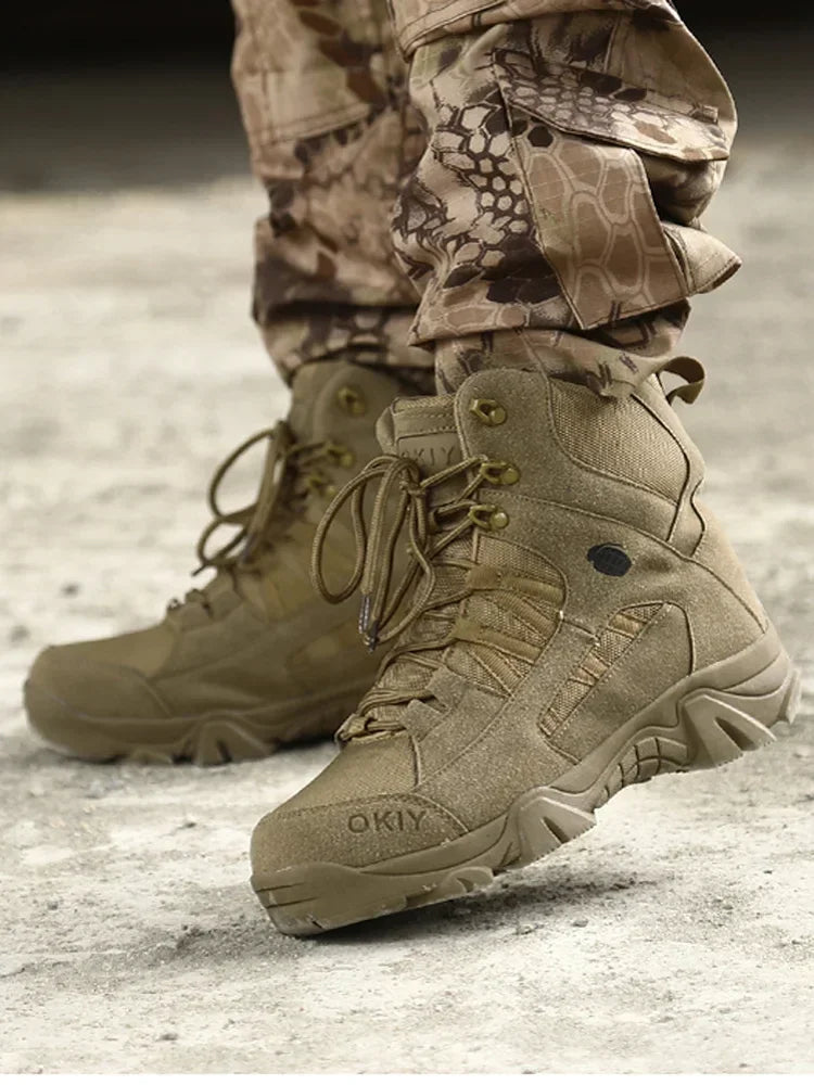 2024 Fashion Men's Desert Combat Boots Outdoor Leather Hiking Shoes Men Hunting Work Safty Boots Men's Short Boots ankle boots