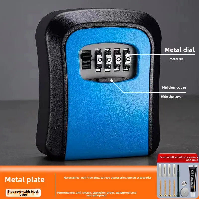 Cerradura de combinación Key Keeper para montar en la pared, resistente al agua, 4 dígitos, contraseñas, caja de almacenamiento para 5 llaves, fácil de arreglar, caja de seguridad para el hogar o la oficina