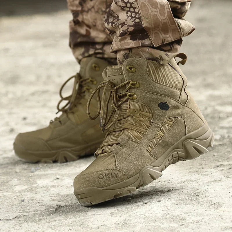 2024 Fashion Men's Desert Combat Boots Outdoor Leather Hiking Shoes Men Hunting Work Safty Boots Men's Short Boots ankle boots