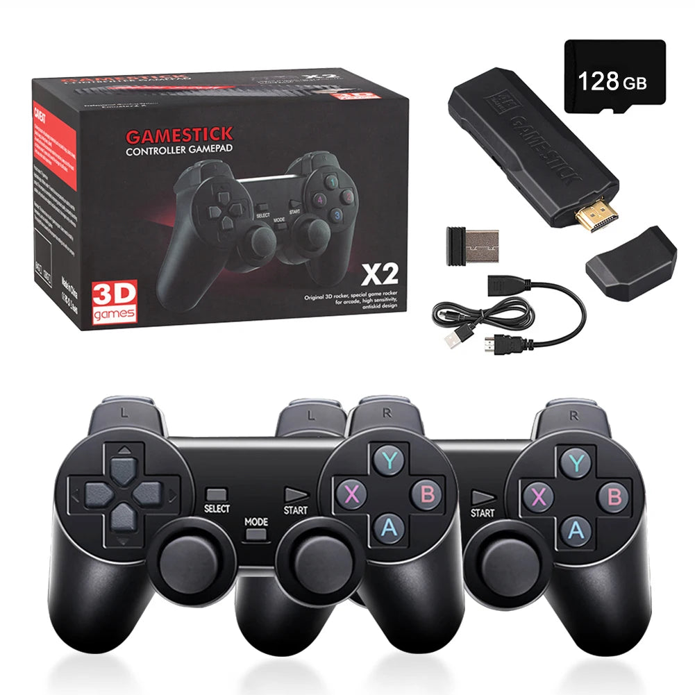 Consola de videojuegos Y6 con salida 4K HD y dos controladores inalámbricos 2.4G, más de 10 000 juegos para PSP/PS1/N64/CP1/CP2/CP3/Neogeo/GBX/MAME