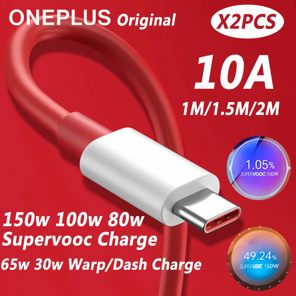 Cable original para OnePlus 13, 12 y 11, 150 W, 100 W y 80 W Supervooc 2.0 Warp, USB tipo C, carga rápida, OnePlus 10T, Nord CE 5, 4, 10, Ace 3