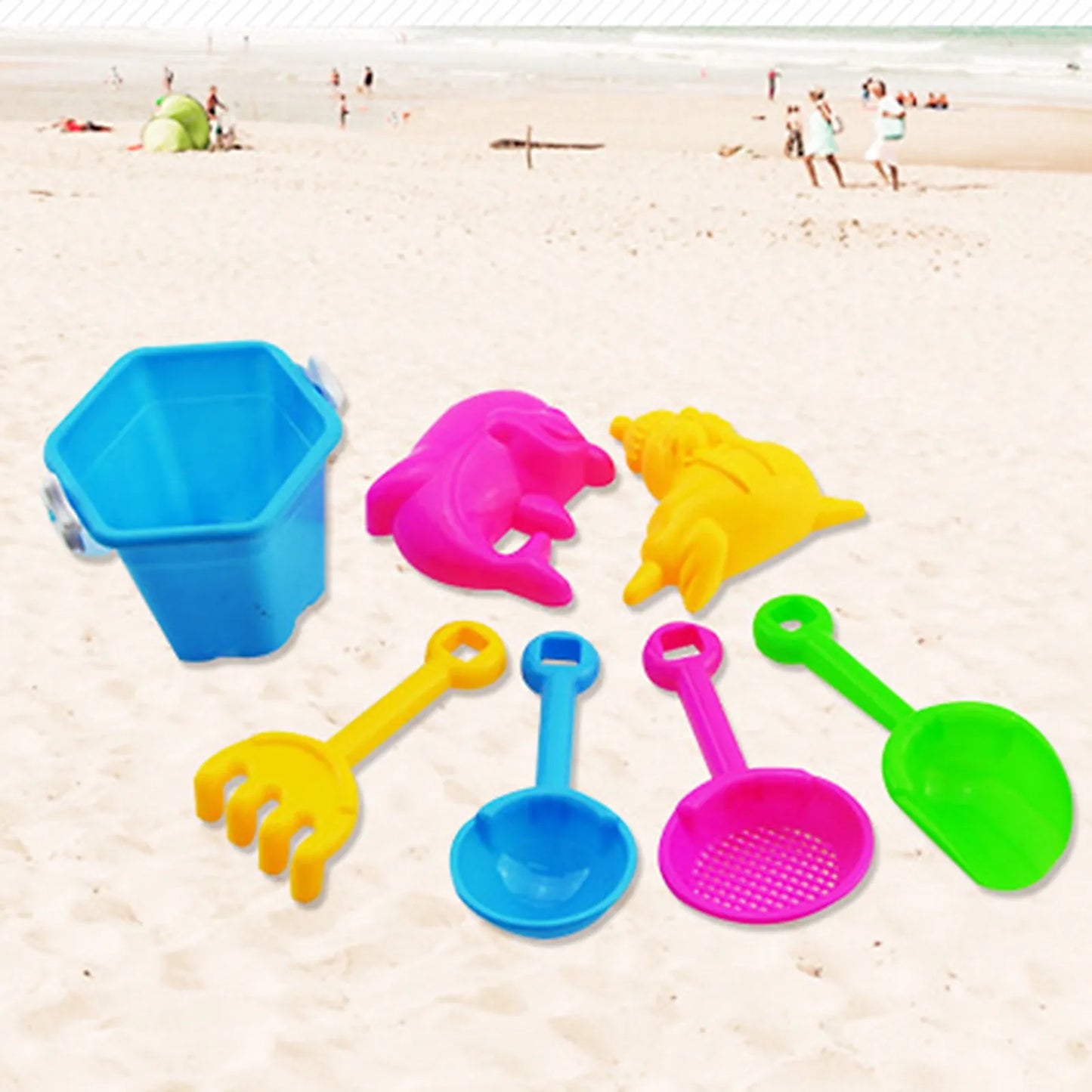 Juguetes para niños, juego de arena de playa de 7 piezas, arenero, juguete de verano para exteriores, regalos divertidos, juguetes para niños