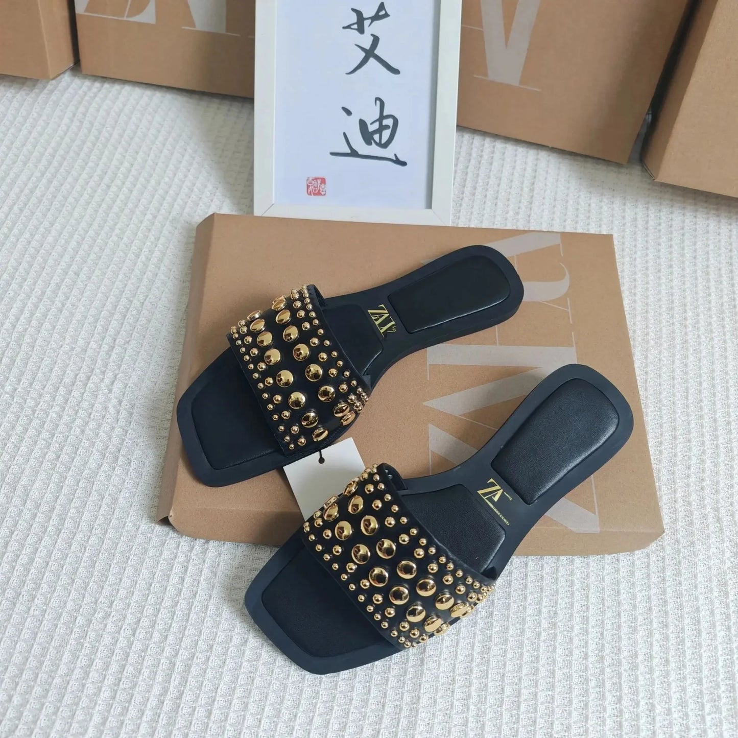Sandalias planas para mujer de talla grande más vendidas, versión mejorada sintética ZAR, calzado informal cómodo y sin cordones.