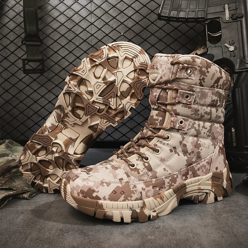 2024 Men boots Tactical Shoes High Top Hiking Durable  Anti-Slip Outdoor Climbing Trekking shoe Military Tactical Low Boots