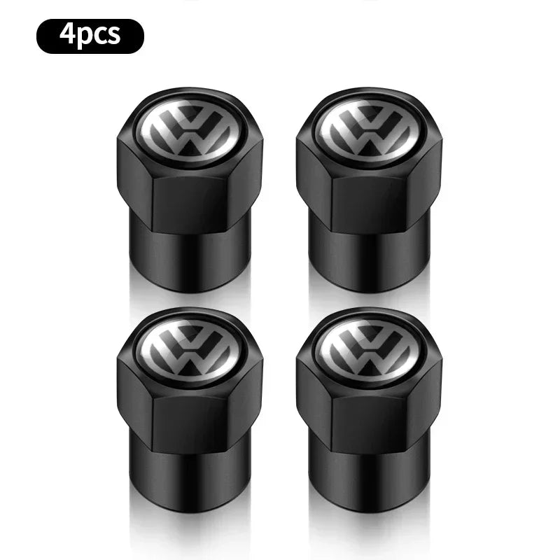 4 tapas de válvula de neumático de coche, emblema de metal, funda para VW, Volkswagen, Golf, Polo, Passat, Touran, accesorios de estilo de coche.
