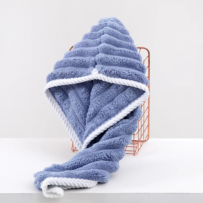 Gorro para secar el cabello para mujer, grueso y súper absorbente, gorro de secado rápido, toalla para secar el cabello.