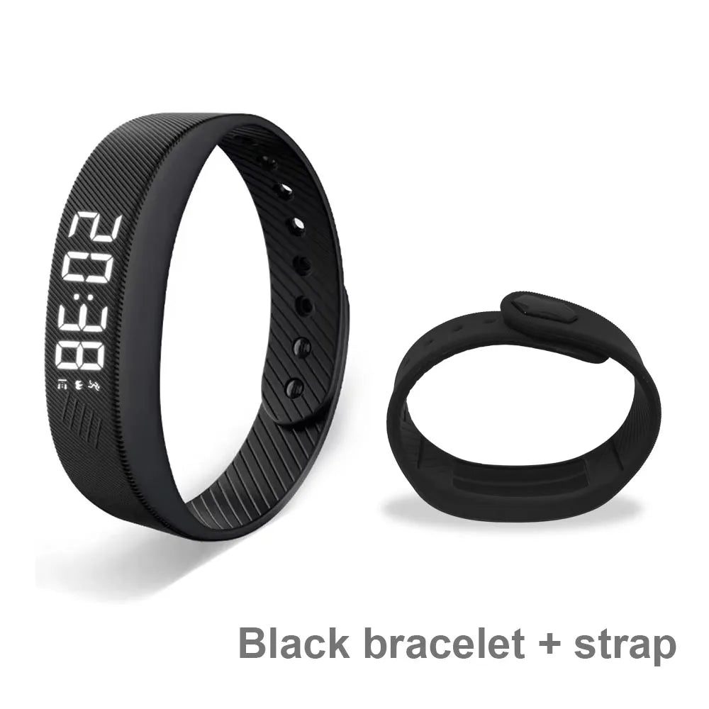 Pulsera inteligente LED digital resistente al agua, reloj inteligente con podómetro para correr, monitor, banda inteligente, alarma de vibración y recordatorio.