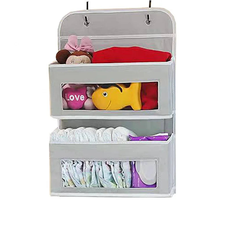Organizador de almacenamiento colgante de 5 estantes, con puerta trasera, antivuelco, 5 bolsillos de gran capacidad, ideal para dormitorio y baño.