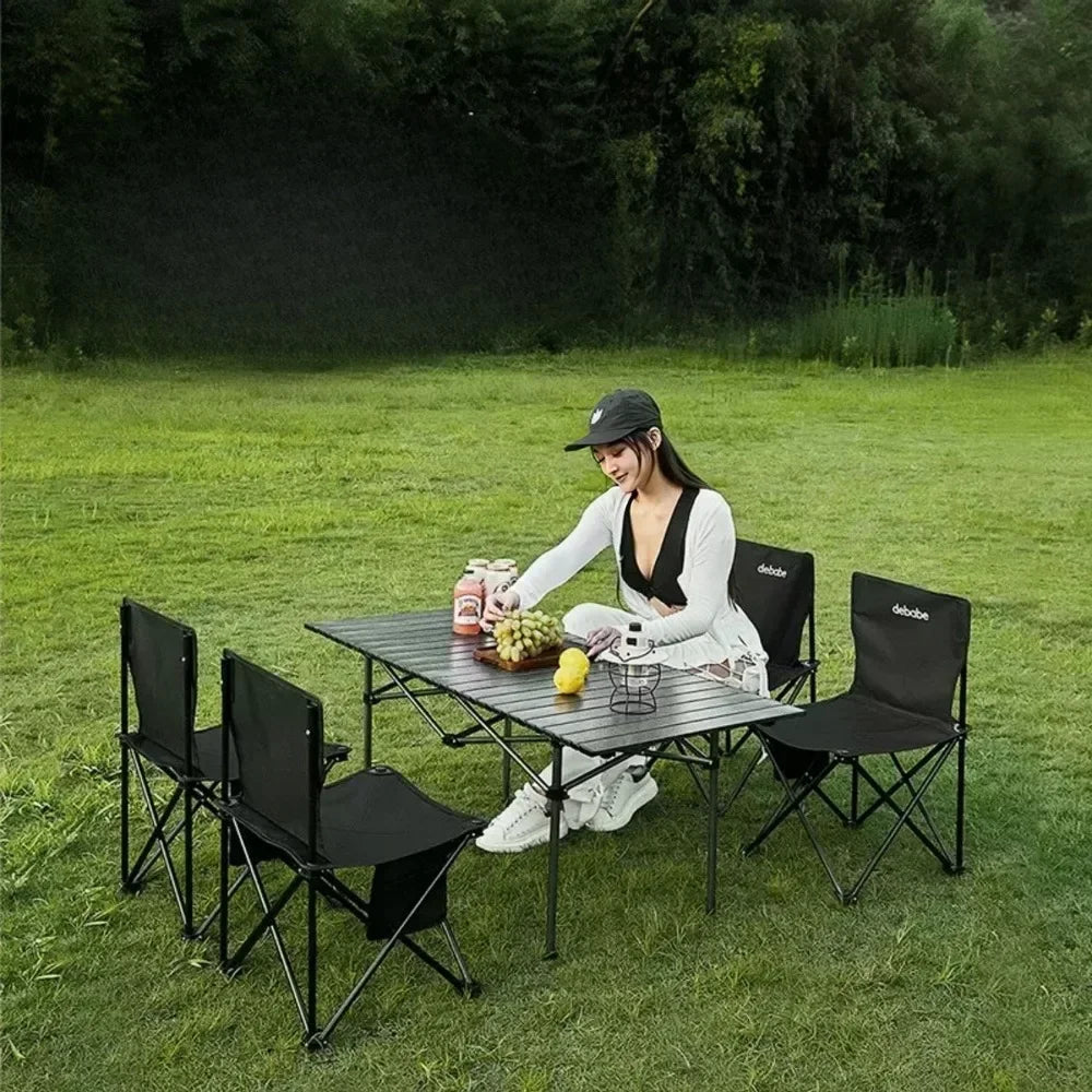 Mesa plegable para acampar al aire libre, mesas de picnic al aire libre, almacenamiento portátil, organizador portátil y liviano, escritorios plegables, mesa enrollable tipo huevo