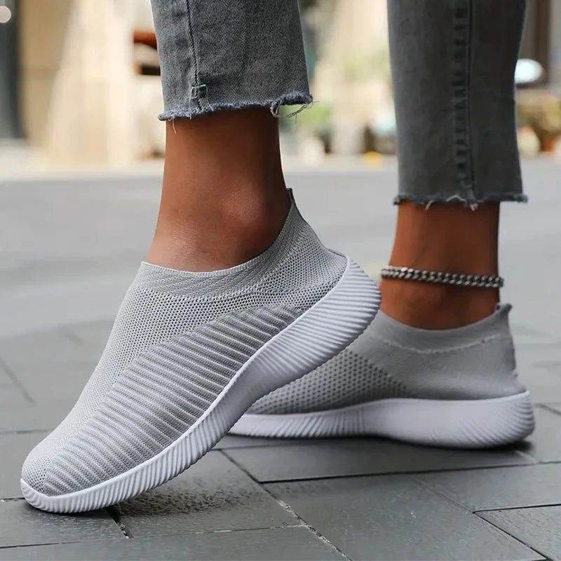 Zapatos de mujer para caminar, de color liso, antideslizantes, informales, de tenis, deportivos, ligeros, transpirables, para trabajar y viajar, talla 36-42