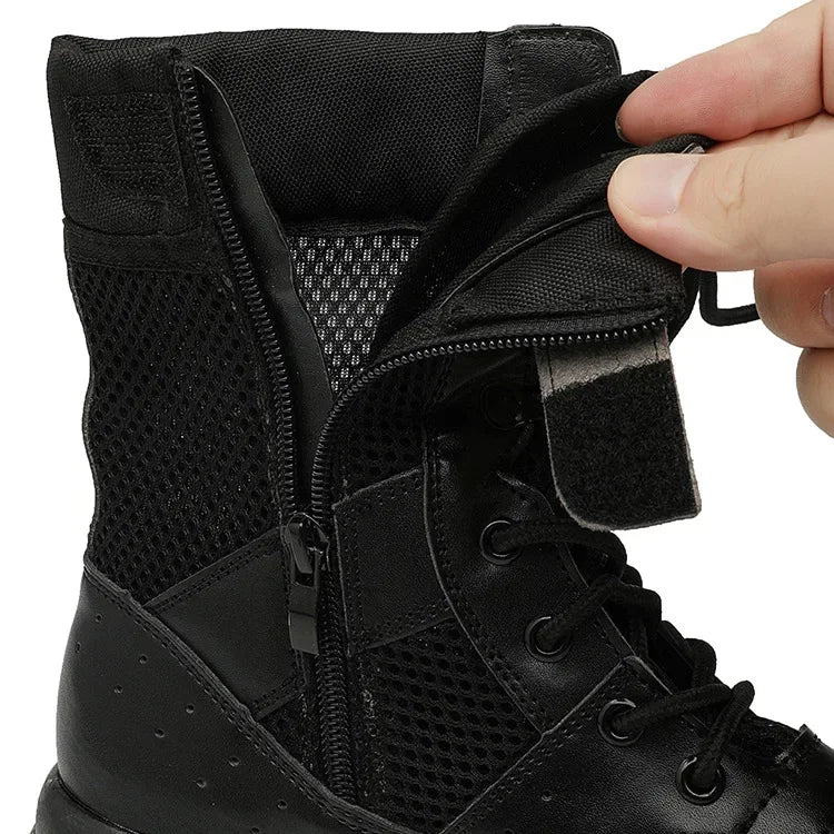 Summer Breathable Men Women Army Boots Military Tactical Airsoft Paintball Boots Side Zipper Male Desert Combat Ankle Boots