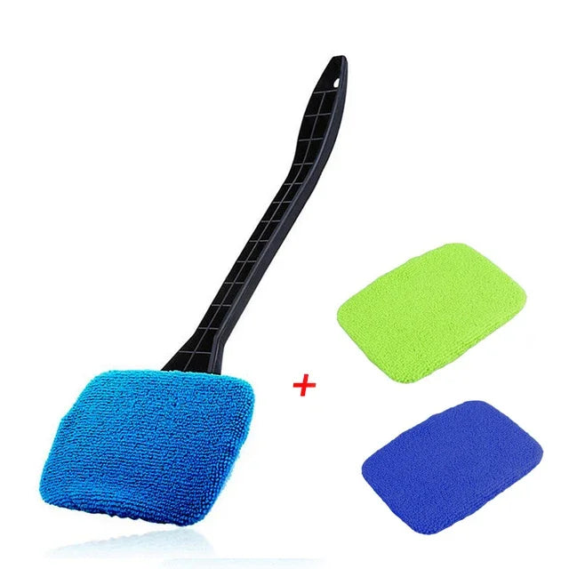 Kit de cepillo limpiador de ventanas de coche con mango largo, herramienta de lavado de parabrisas, limpiaparabrisas interior, accesorios para coche