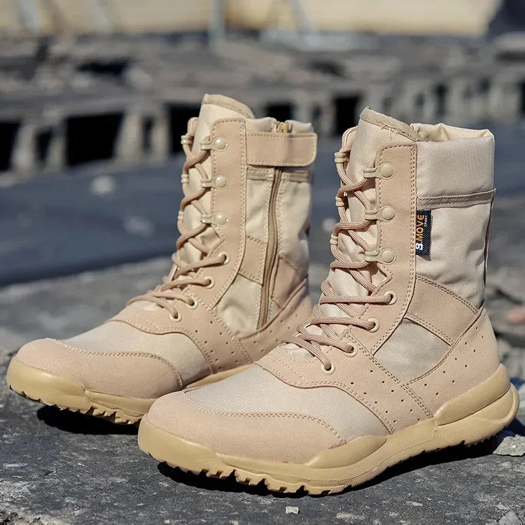 Summer Breathable Men Women Army Boots Military Tactical Airsoft Paintball Boots Side Zipper Male Desert Combat Ankle Boots