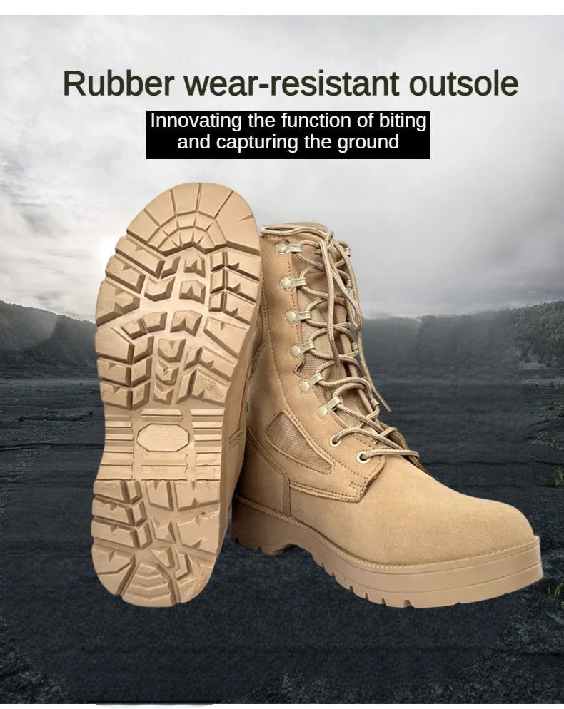 Botas tácticas de cuero para hombre, de nueva marca, para senderismo y actividades al aire libre. Botas transpirables hasta el tobillo.