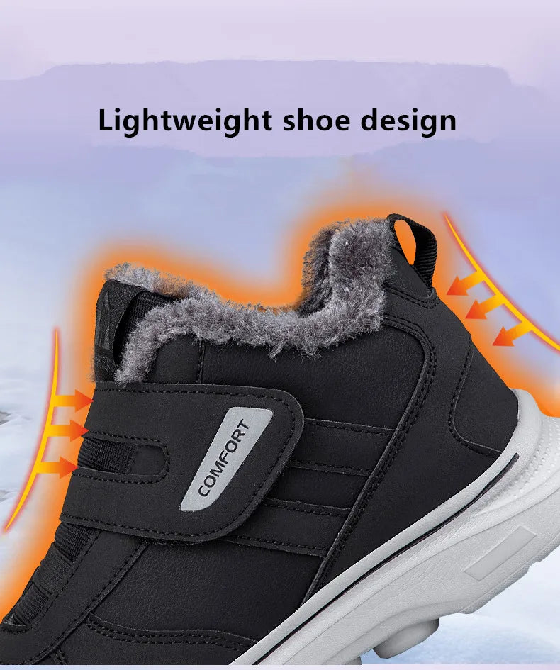 Nuevas zapatillas de invierno para hombre, botas de nieve gruesas y cálidas de felpa, botines ligeros para hombre, botas de algodón para exteriores hechas a mano para hombre.