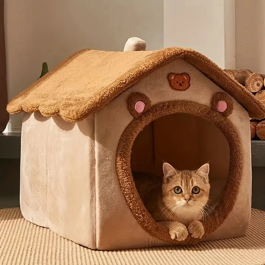 Caseta plegable para mascotas, extraíble y lavable, para esconderse, para cachorros, sofá, cama para perros pequeños y gatos medianos.