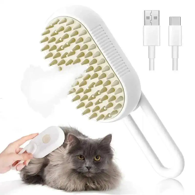 Cepillo de vapor caliente para gatos con spray para perros, cepillo de masaje con vapor para mascotas, peine depilatorio, peine de masaje con vapor para perros y gatos de pelo largo