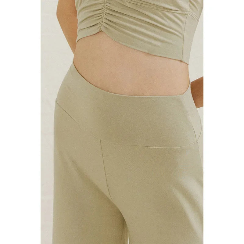 Alpha High Waisted Capri Pants for Women Wide Leg Yoga Pants for Summer Flowy Capris Loose Casual Cropped Dance Pants