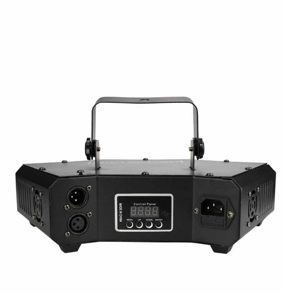 Proyector de luz LED RGB de 6 ojos para escenario, con haz estroboscópico, láser, escáner de líneas, DJ, discoteca, sonido DMX, música, fiesta, efecto de iluminación para bar, karaoke.