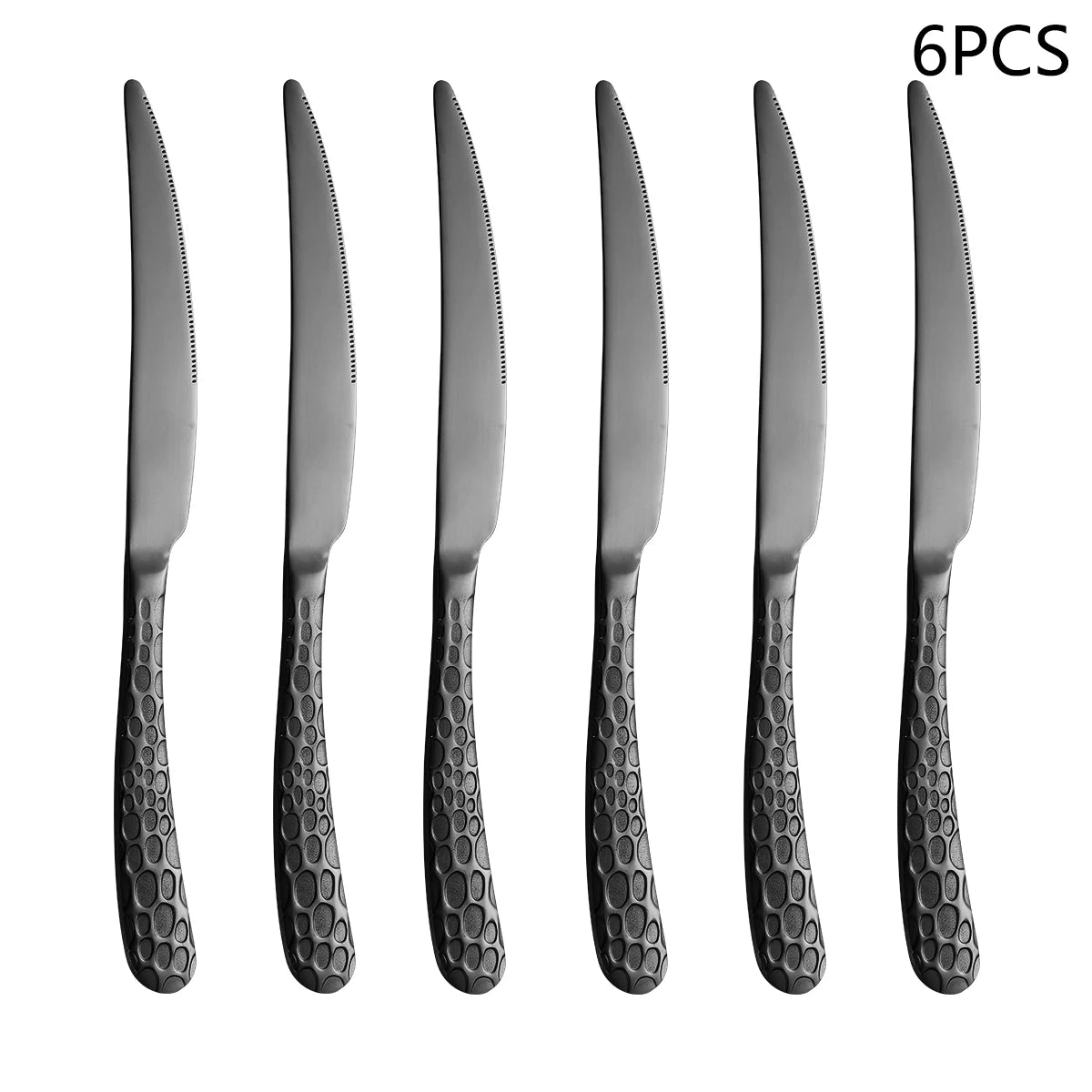 Juego de cubiertos de acero inoxidable negro de 4/6/16/24 piezas, cuchillo, tenedor y cuchara, utensilios de cocina para el hogar, vajilla para cenas navideñas
