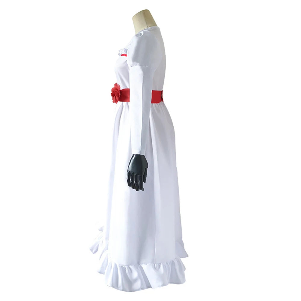 Anime Conjing Doll Annabelle Dresses Cosplay Costumes Wig Suit Halloween Carnival Party Dress Up Female Child Adult Uniform Suit