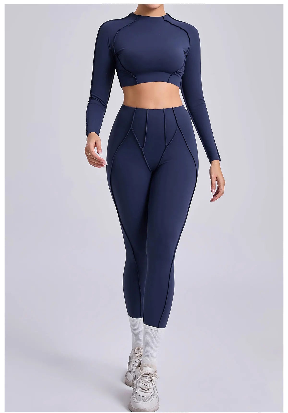 Yoga Set Workout Tracksuits 2 Pieces Gym Clothes Sportswear Yoga Suits For Women Fitness Set Sports Long Sleeved Gym Leggings