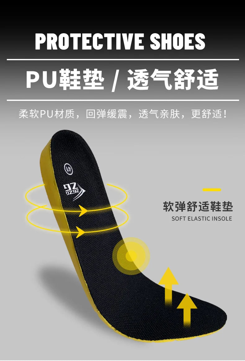 ROCKROOSTER Zapatos de senderismo para hombre, botas de caza impermeables, zapatos de seguridad de cuero, botines tácticos, zapatos de trabajo, zapatillas deportivas con punta de acero