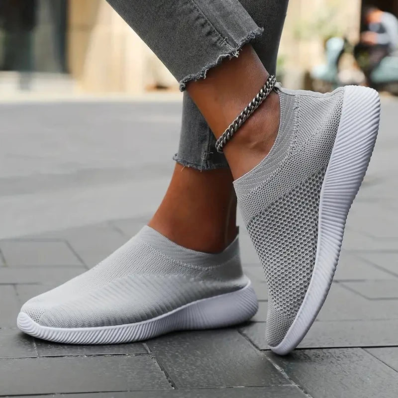 Zapatos de mujer para caminar, de color liso, antideslizantes, informales, de tenis, deportivos, ligeros, transpirables, para trabajar y viajar, talla 36-42