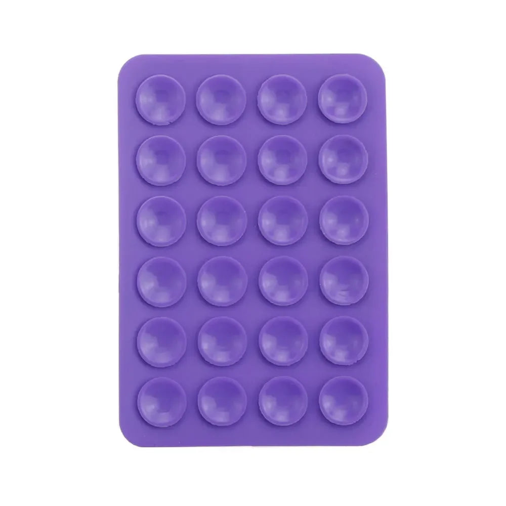 Ventosa de silicona multifuncional para teléfono, con adhesivo de goma y base fija, 24 ventosas cuadradas.