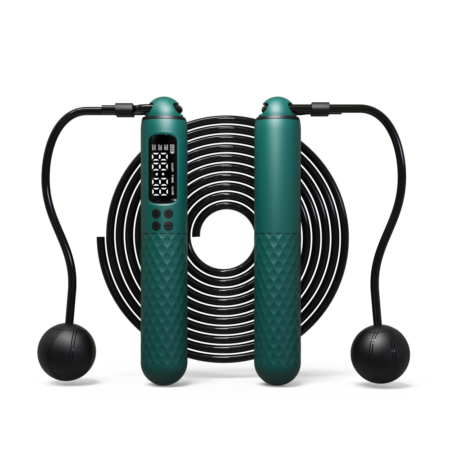 Cuerda de saltar con tecnología electrónica recargable por USB, cuerda de alambre ajustable, contador de calorías inalámbrico digital.