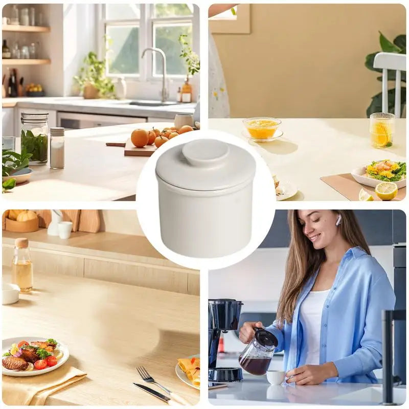 Mantequera de porcelana moderna, redonda, de cerámica, estilo campana, mantequera con tapa, mantequera de cerámica estilo campana